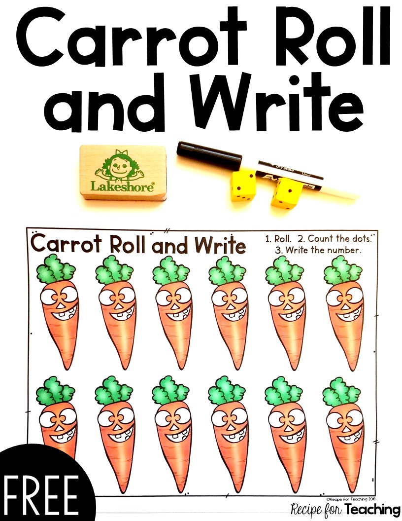 Carrot Roll and Write Recipe for Teaching