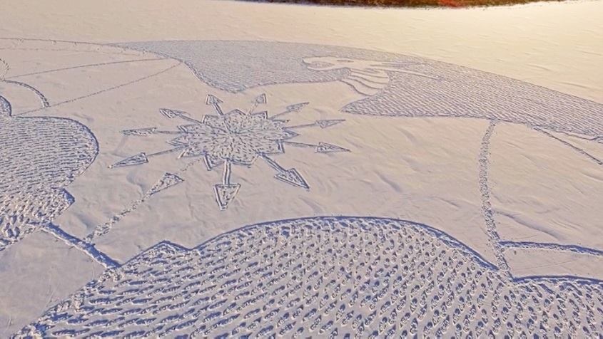 In total, he's completed about 175 drawings over the last 10 years. - This Looks Like Footprints In The Snow, But When You Zoom Out… WOAH. In total, he's completed about 175 drawings over the last 10 years. - This Looks Like Footprints In The Snow, But When You Zoom Out… WOAH.