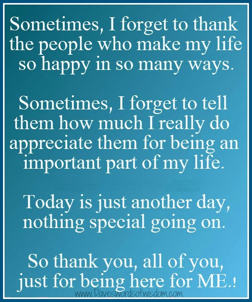 daveswordsofwisdom com thank you for being there for me
