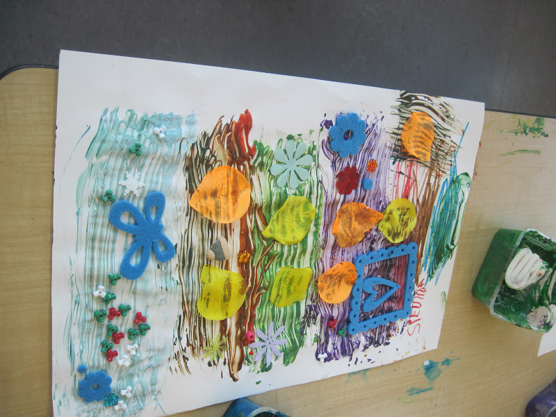 The Wonderful World of Kindergarten Painting with foam brushes