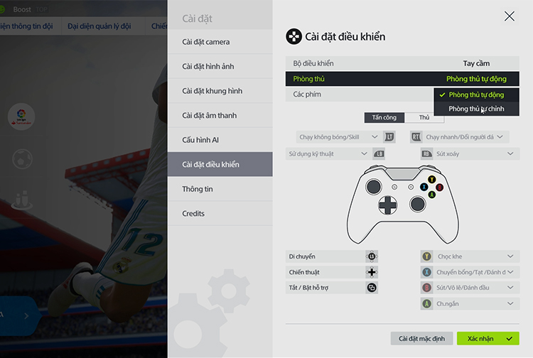Điều chỉnh các thiết lập cơ bản trong FIFA Online 4