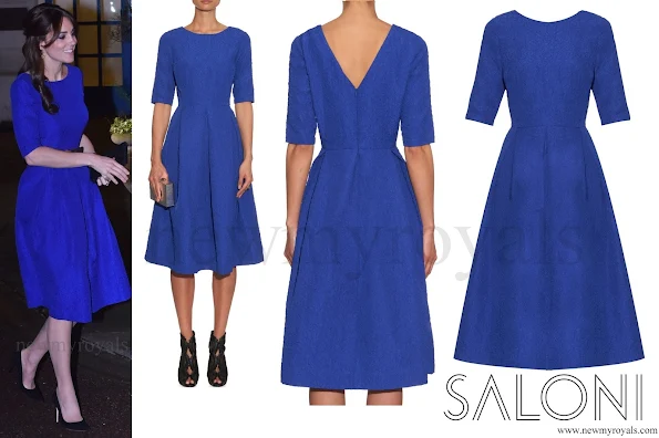 Kate Middleton  wore Saloni Martine Crinkle-Effect Dress