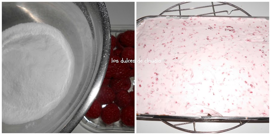 postre de frambuesas