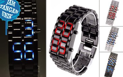 tokyo flash iron samurai led watch jam tangan bentuk rantai kw super