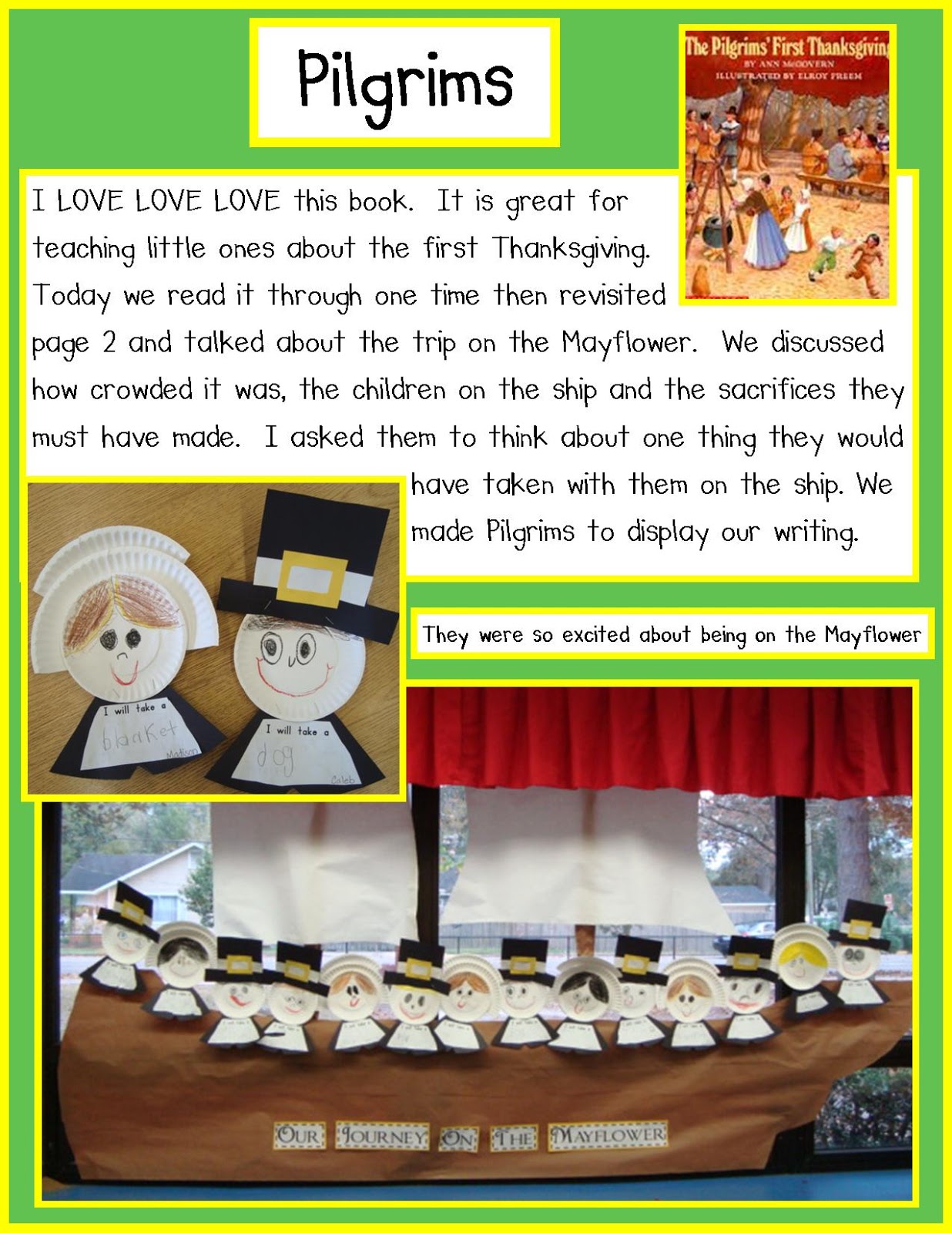 Golden Gang Kindergarten: Pilgrims