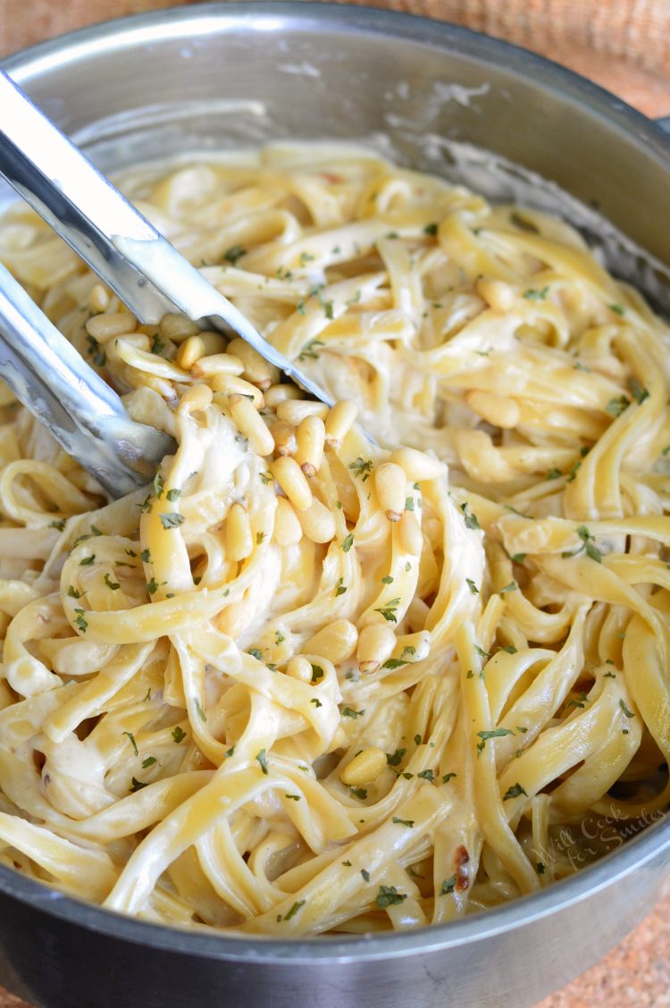 Roasted Garlic Asiago Fettuccine - My Favorite food and Recipe