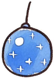 クリスマスの玉飾りのイラスト 青