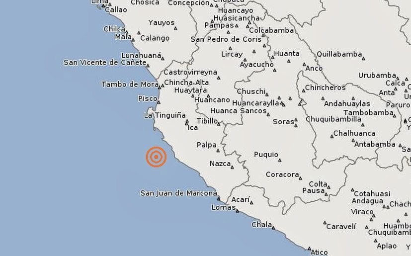 Sismo de 5,7 grados sacude Perú, 18 de Febrero 2014