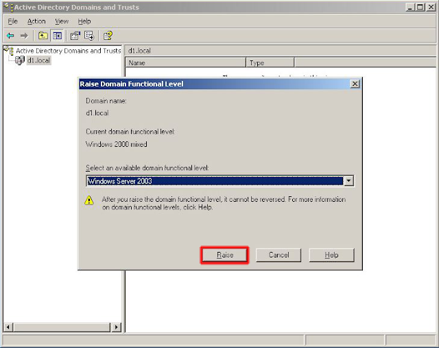 Nivel funcional del dominio Windows Server 2003.