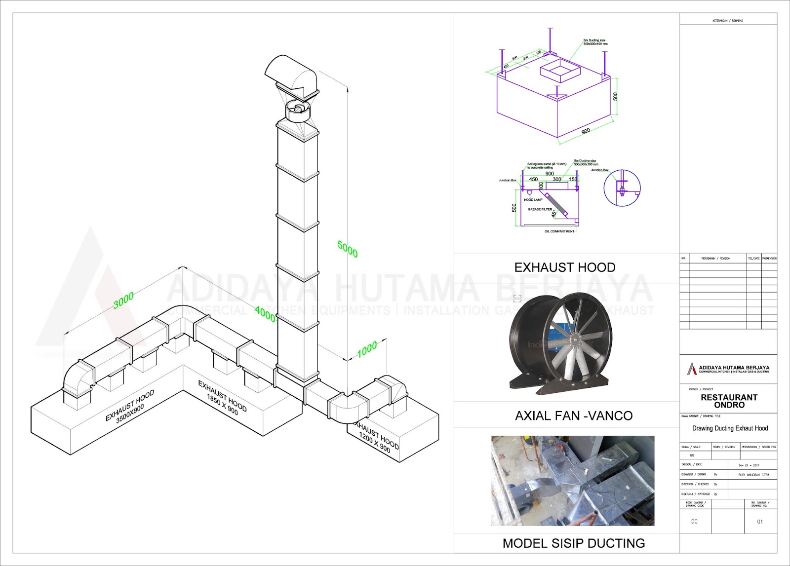 Instalasi Ducting Exhaust Dan Freshair PT. Adidaya Hutama Berjaya