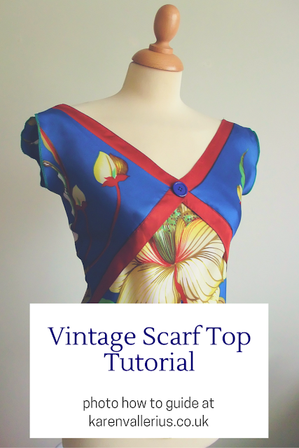 vintage scarf bias top tutorial by karen vallerius vintage scarf bias top tutorial by karen vallerius