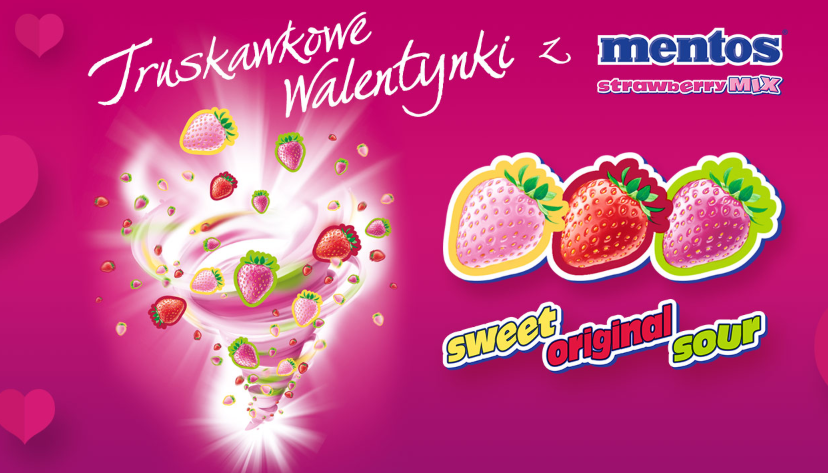 Wygraj 300 zł oraz zapas cukierków Mentos Strawberry MIX Konkurs