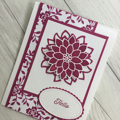 This acard also uses Berry Burst Fresh Floral Designer Series Papers