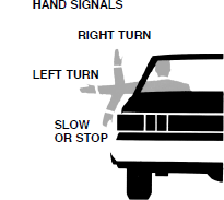New Hampshire Driver's Manual: The correct hand signal for slow or stop ...