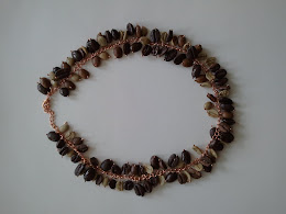 Green and brown bean necklace