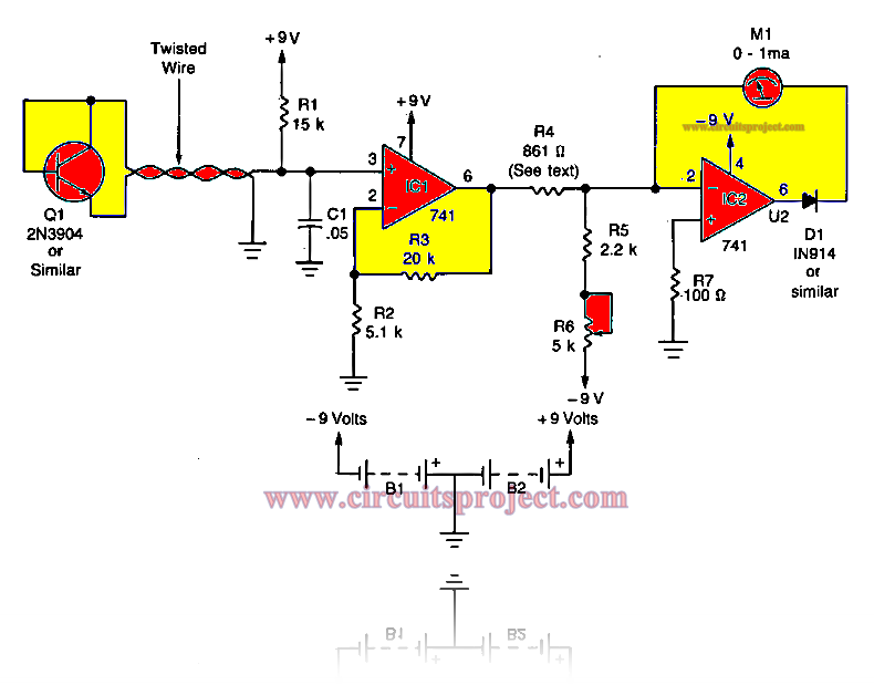 Digital Electronic Thermometer Circuit Diagram