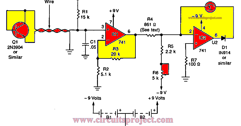 Digital Electronic Thermometer Circuit Diagram