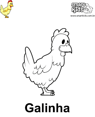 galinha - Desenhos de Animais para Colorir e Imprimir