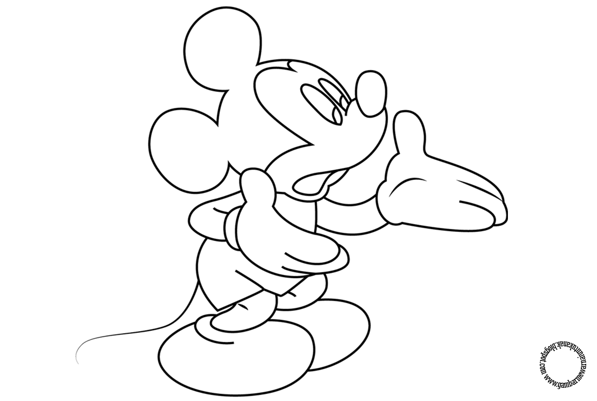 Mickey Mouse Minnie Free Download Clip Art Gambar Mewarnai Anak