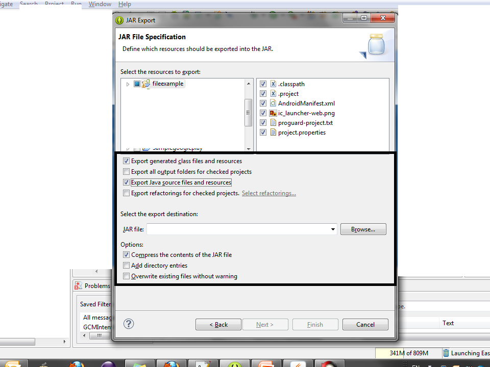 Technical Stuff Export Jar File In java