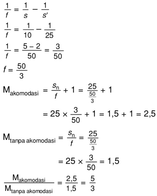 Seorang Anak Berpenglihatan Normal Jarak Baca Minimumnya 25 Cm Mengamati Benda Kecil Melalui Lup Mas Dayat