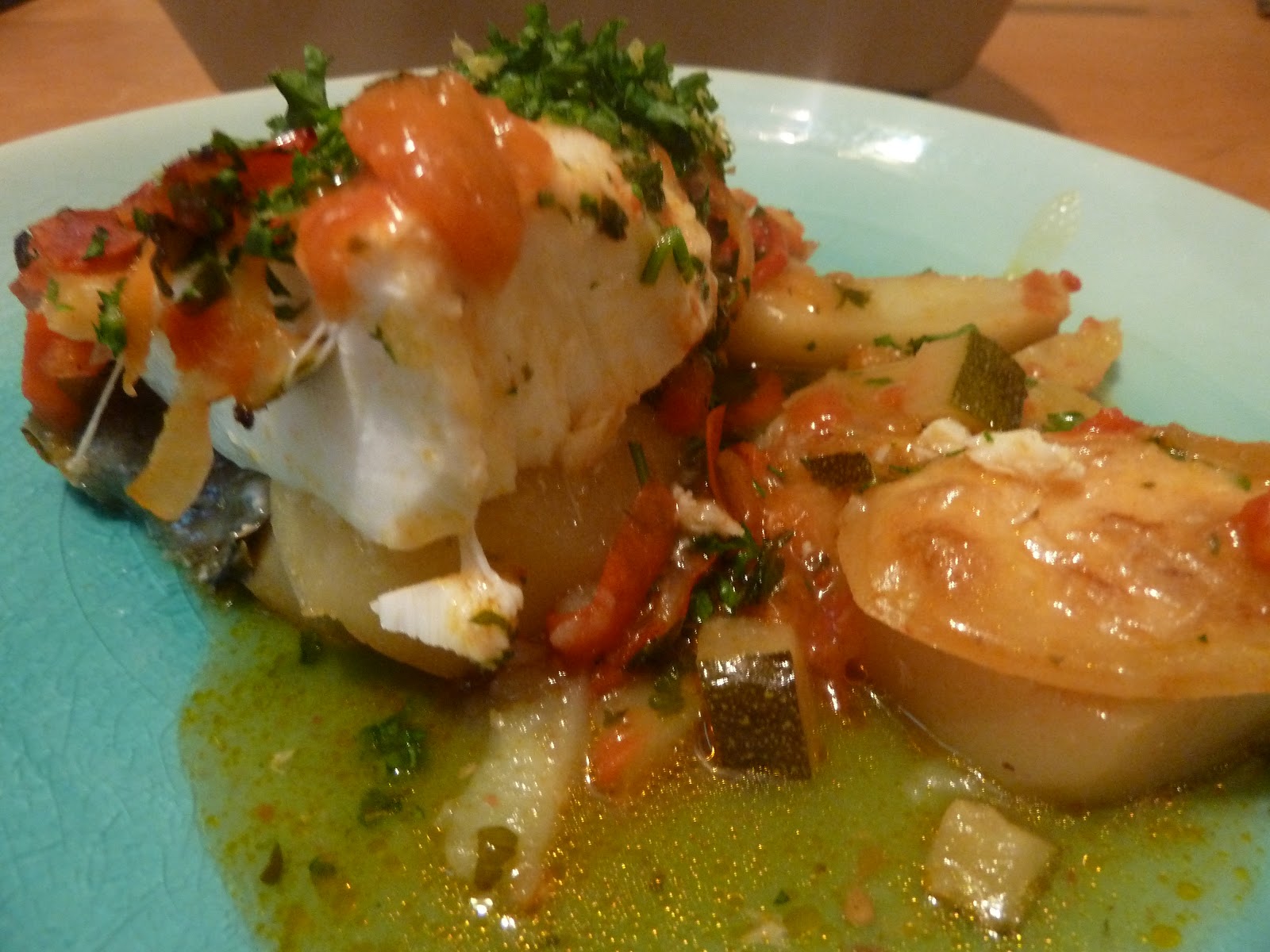 Kitchen Fairies Baked halibut Spanish style