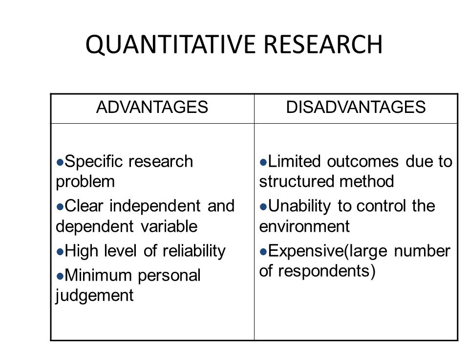 quantitative research methods advantages