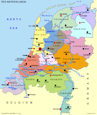 Map of Netherlands Political Regional Province