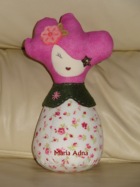 Textile doll Natascha, Textile toy, Fabric doll Natascha, textile female doll Natascha