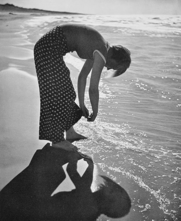 Antique and Classic Photographic Images: Girl on the beach, 1934