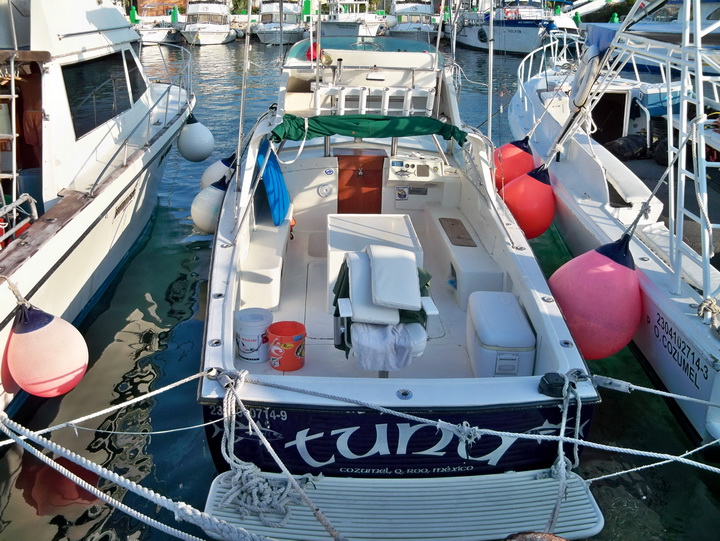 boat at Cozumel Island Marina