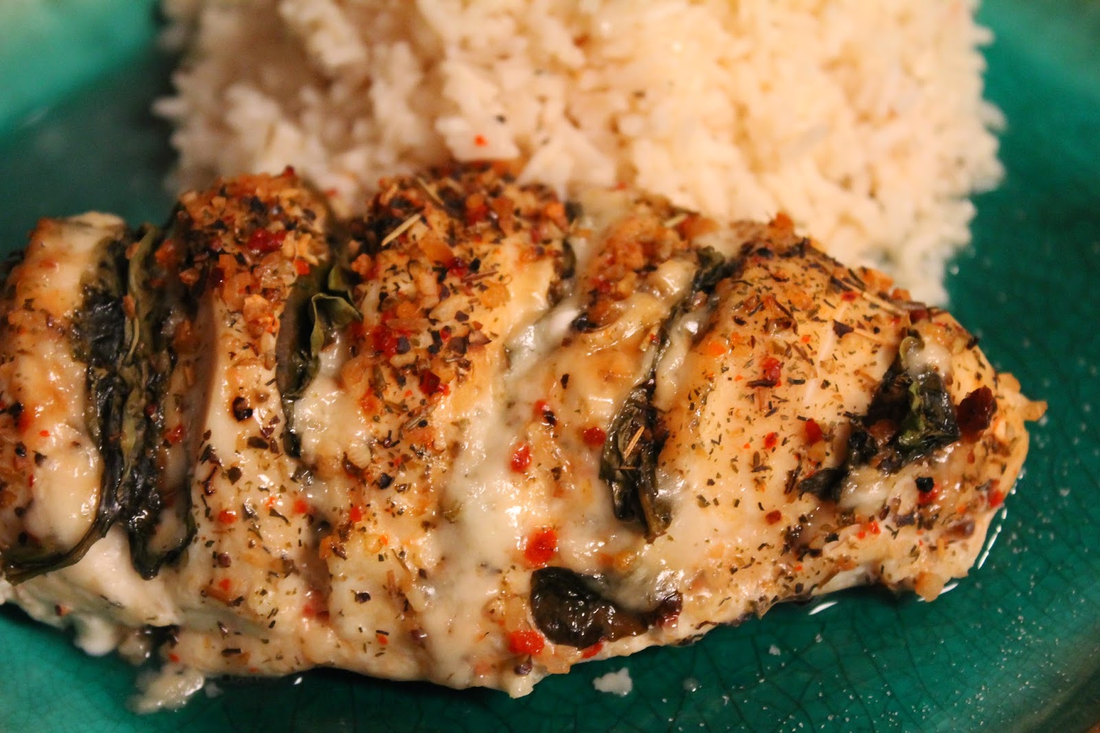 Gluten Free Casually: Spinach & Cheese Stuffed Chicken
