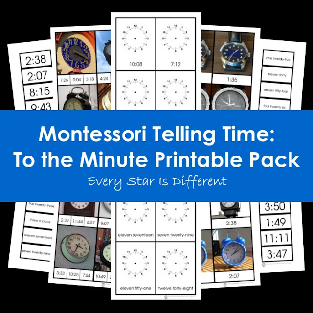 Montessori Telling Time: To the Minute Printable Pack