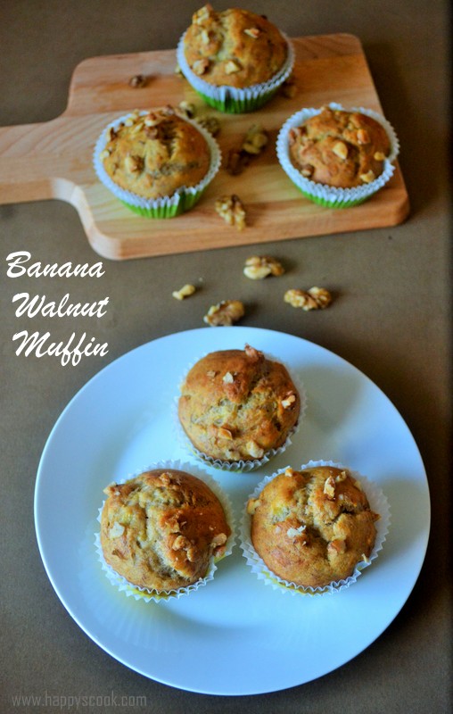 Eggless Banana Walnut Muffin Recipe(Butterless) Banana Walnut Muffin