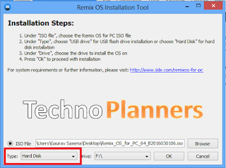 remix os installation tool with partion options