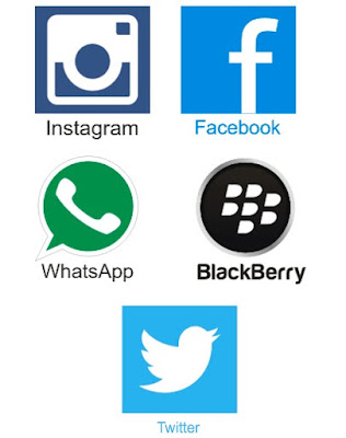 kumpulan logo media sosial format vector logo facebook, twitter, instagram, blackberry, whatsapp format vector
