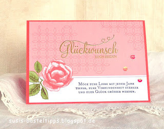 Glückwunschkarte zur Hochzeit mit dem Stampin' Up! Kartensortiment "Erinnerungen und mehr" Blumengarten Glückwunschkarte zur Hochzeit mit dem Stampin' Up! Kartensortiment "Erinnerungen und mehr" Blumengarten