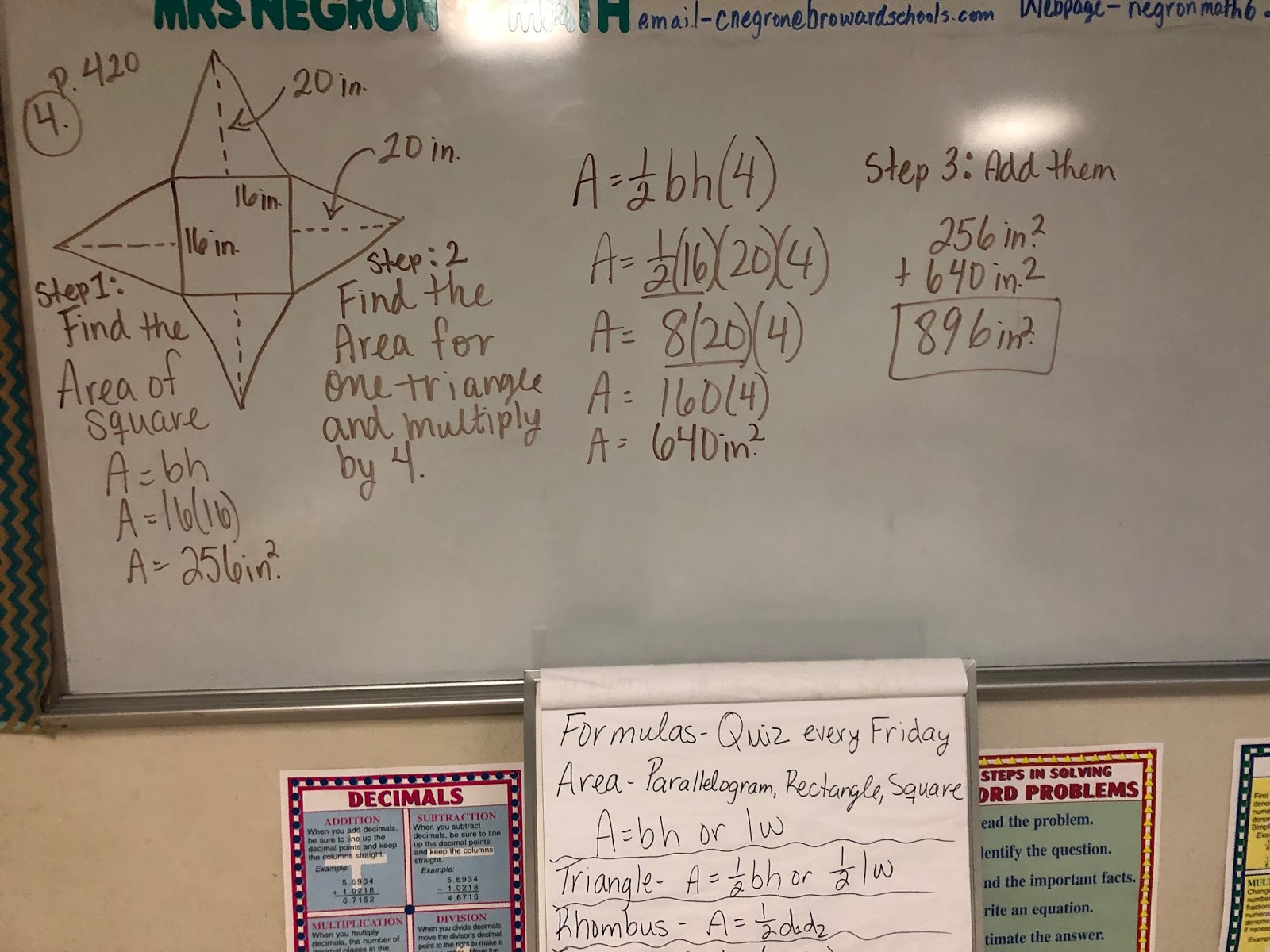 Mrs. Negron 6th Grade Math Class Lesson 15.1 Nets and Surface Area