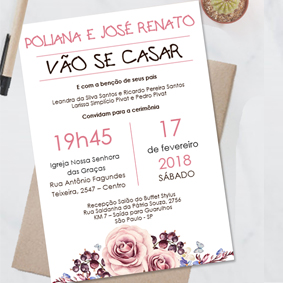 Convite casamento rose floral editavel no word Convite casamento rose floral editavel no word