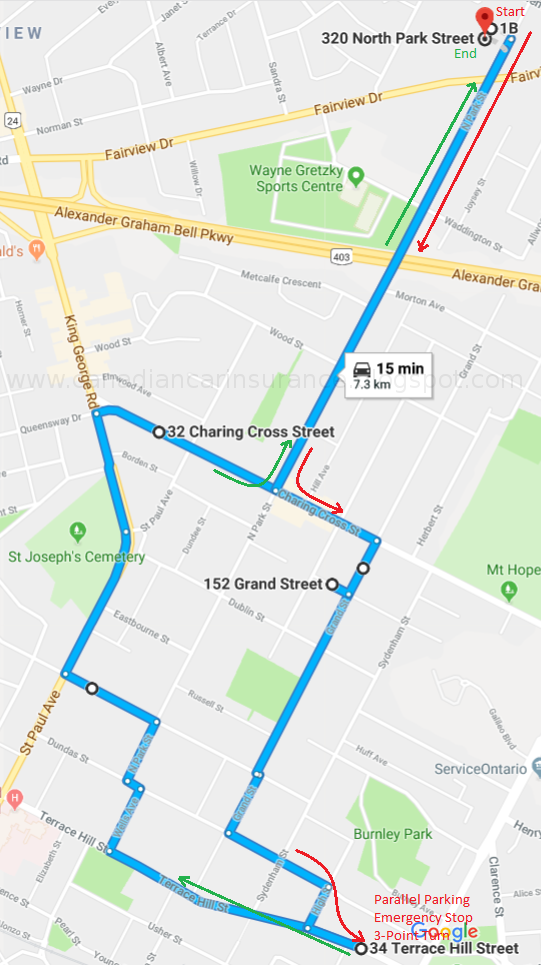Brantford G2 Road Test Route 2 Maps