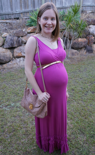 Away From Blue  Aussie Mum Style, Away From The Blue Jeans Rut: Maxi  Dresses, Clutches, Louis Vuitton Bandeau Scarf as a Belt. Third Trimester  Pregnancy OOTD