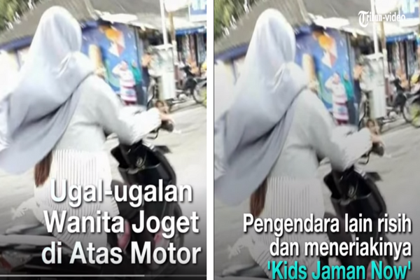 Wanita ini Ugal-Ugalan Berkendara Sambil Joget Diatas Motor, Simak Videonya Bikin Geram