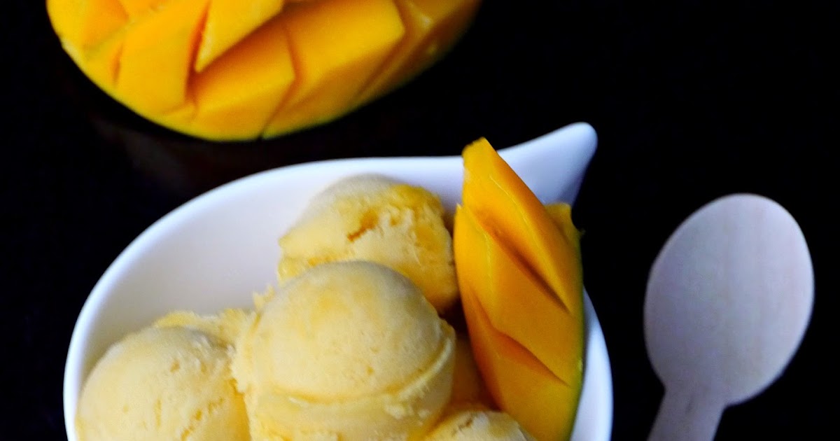 A Peek into My Kitchen Eggless Mango Gelato with Aquafaba Whipped