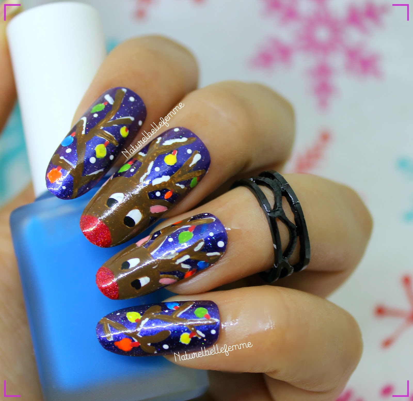 Christmas lights nails