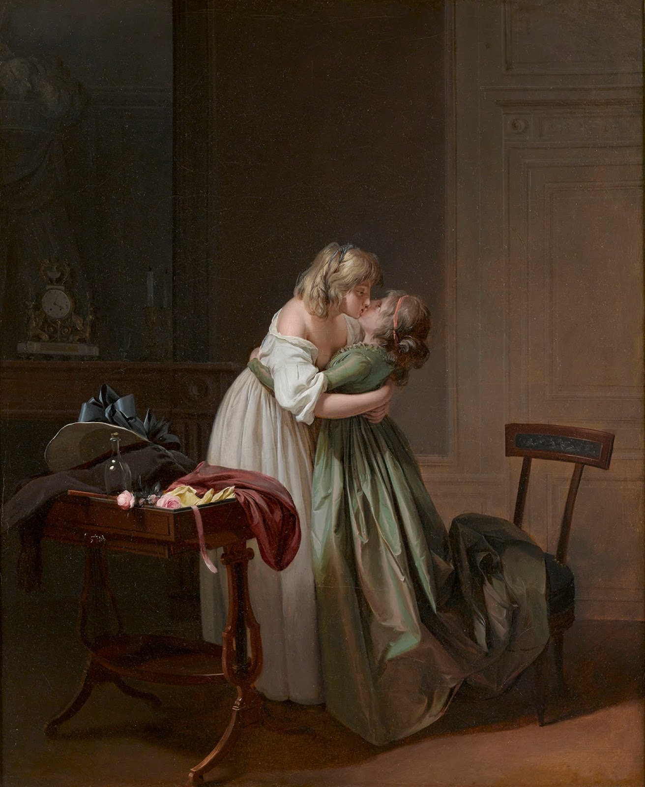 Louis L Opold Boilly Deux Jeunes Femmes S Embrassant C