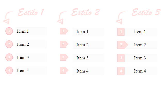 Personalizar las listas numeradas blogger tres estilos