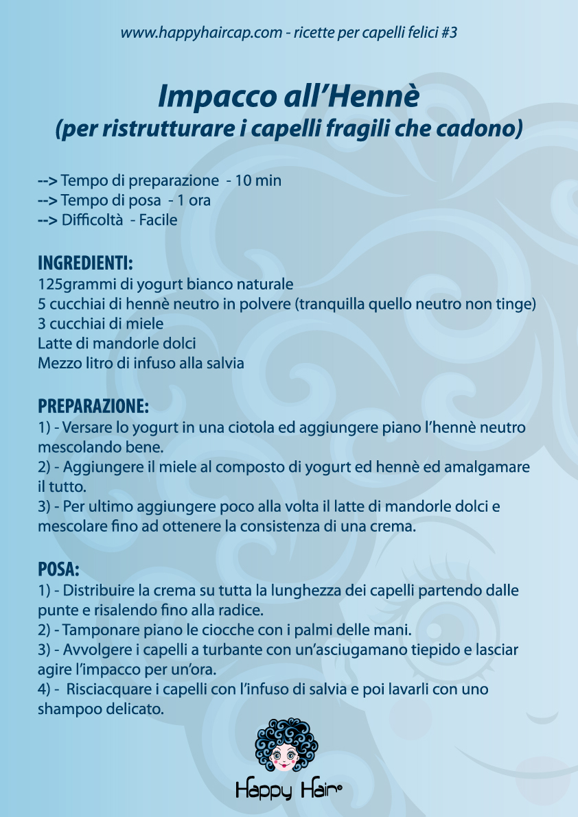 il BLOG dei CAPELLI FELICI di HAPPY HAIR !!!: Fai questo Impacco all