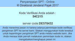 Kode Aktifasi Pengiriman Dokumen SPT Online