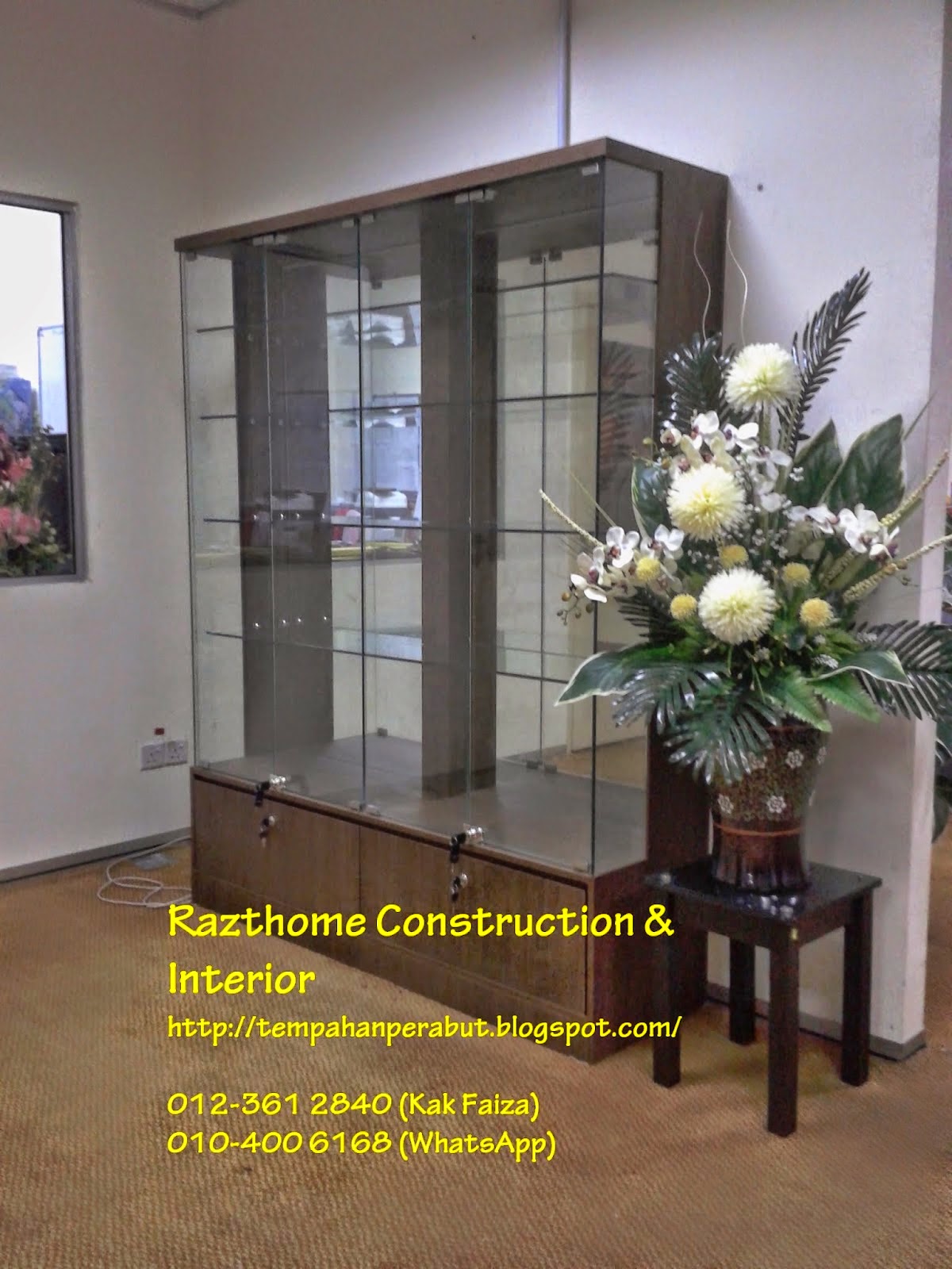 Razthome Tempahan Perabut Kabinet Dapur Almari Meja Study Gl Display Terkini Gl Display Kabinet Terkini