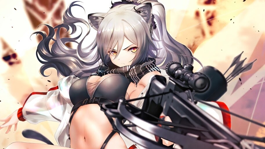 Anime, Girl, Crossbow, Schwarz, Arknights, 4K, #6.1906